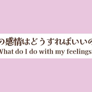 この感情はどうすればいいの？ What do I do with my feelings?