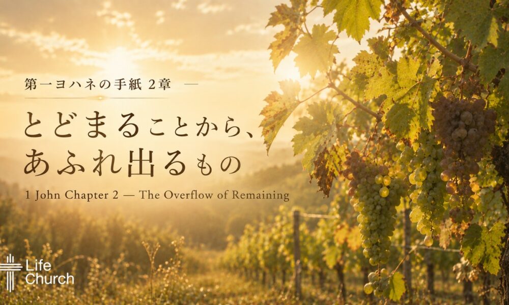 第１ヨハネ2章とどまることからあふれるもの 1 John 2 – The Overflow of Remaining